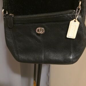 Coach Black Pebbled Leather Crossbody Bag